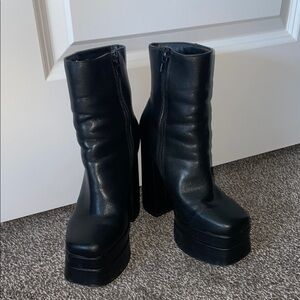 Black Platform Ankle Boots